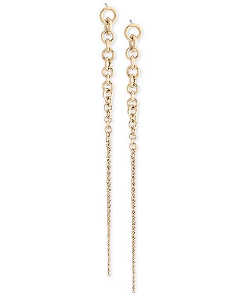 michael kors gold tone graduated link linear drop earrings|Linear & Drop Earrings .